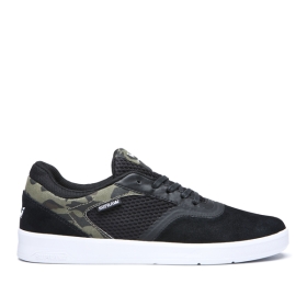 Mens Supra Skate Shoes SAINT Black/Camo/white | AU-67046